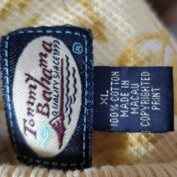 Tommy Bahama waffle knit textured polo palm tree yellow/tan - Picture 6 of 6